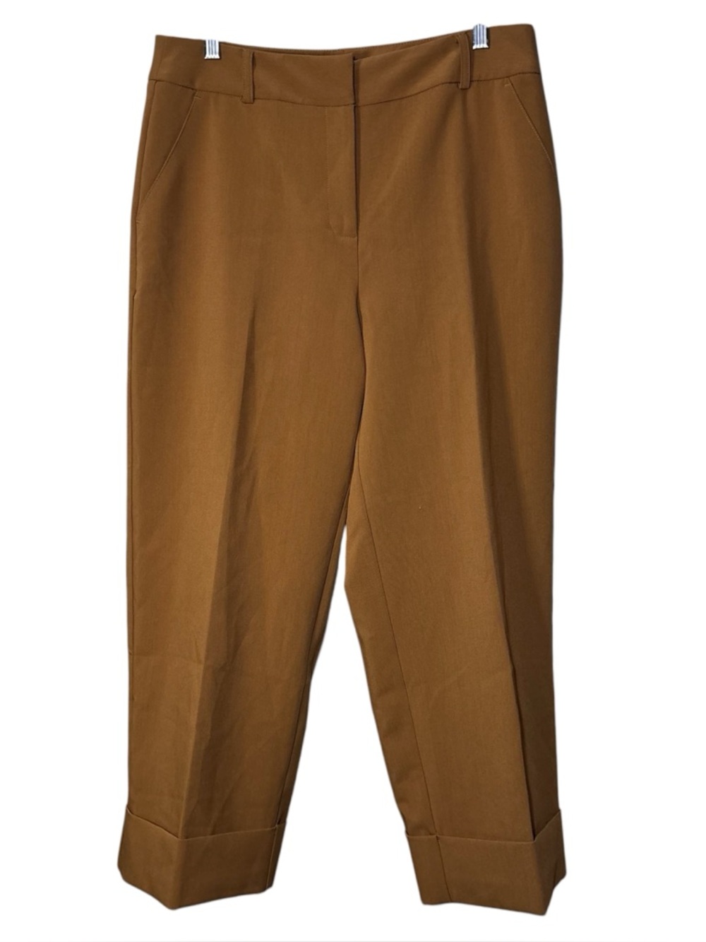 Jones & CO camel color wide leg cuffed hem trousers. Women’s 12